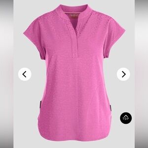 Cheetah Jacquard 2-pocket stretch Scrub Top